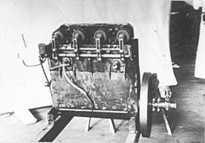 Close-up of the Wright Brothers 1903 four-cylinder gasoline engine