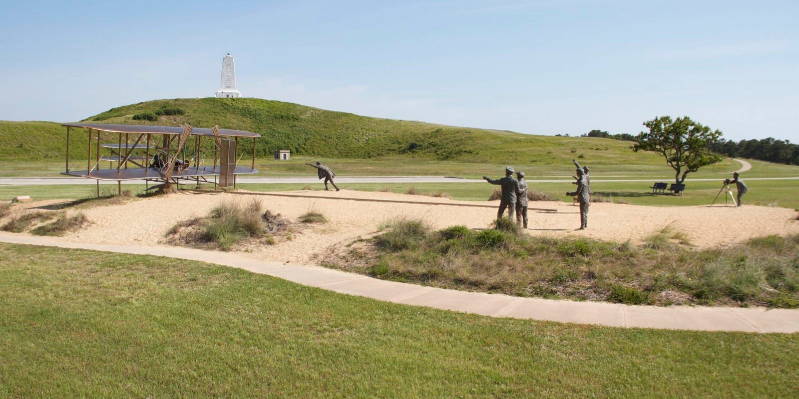 Sculpture of the First Flight at Wright Brothers National Memorial