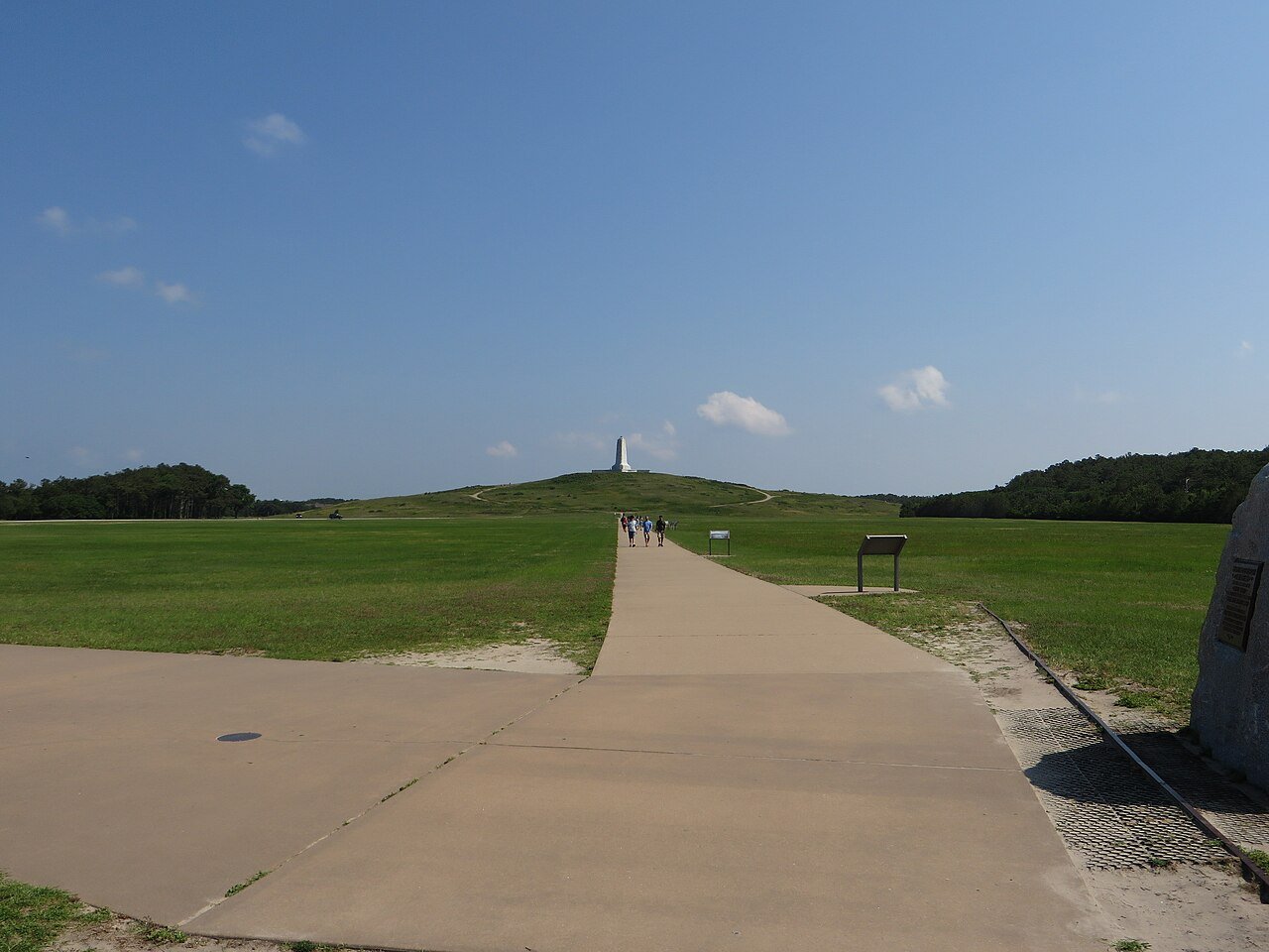 View of the Wright Brothers Memorial from the December 17, 1903 flight path
