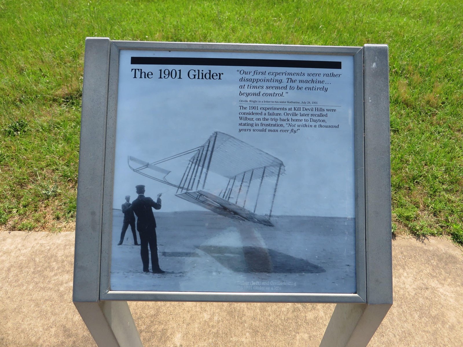 The 1901 Wright glider replica at Wright Brothers National Memorial Visitor Center